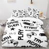 Gamepad Duvet Cover Set Yellow Background with Buttons Boys Playroom Decoration King Size Polyester Quilt Cover with Pillowcases