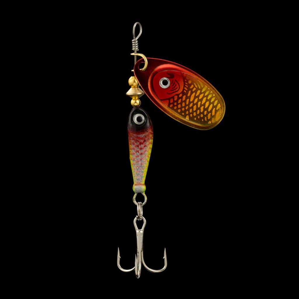 9g 7cm Fishing Lure Spinnerbait Metal Fishing Spoon Bait with Rotating Blade and Treble Hook for Freshwater Fishing Tackle