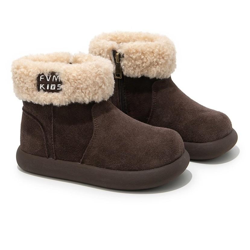 Winter Warm Snow Boots for Girls Thickened Fleece-lined Cotton Shoes for Children Fashionable Non-slip Cotton Boots for Toddlers