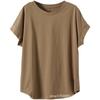 Spring and Summer New Retro Top Women's Round Neck Short Sleeve Solid Color Matching Casual Hollow Literary T-shirt Women