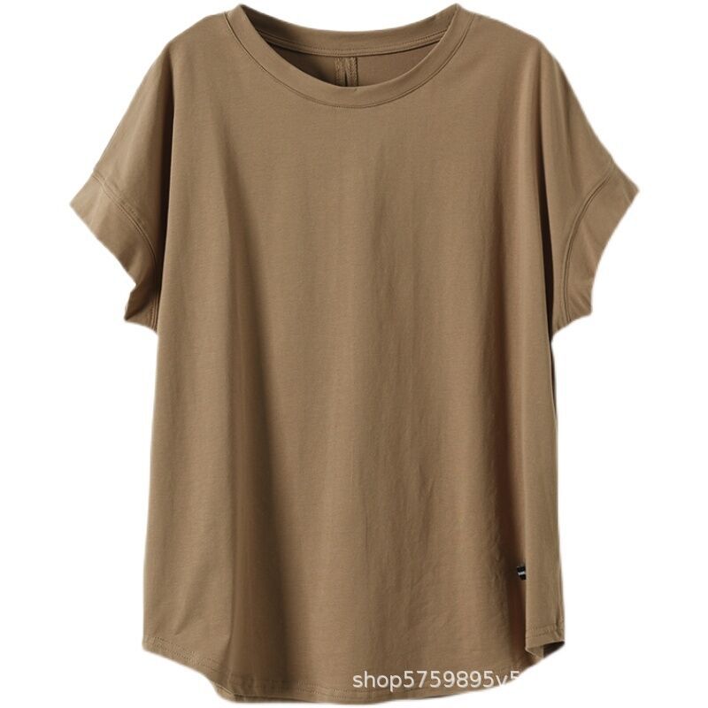 Spring and Summer New Retro Top Women's Round Neck Short Sleeve Solid Color Matching Casual Hollow Literary T-shirt Women