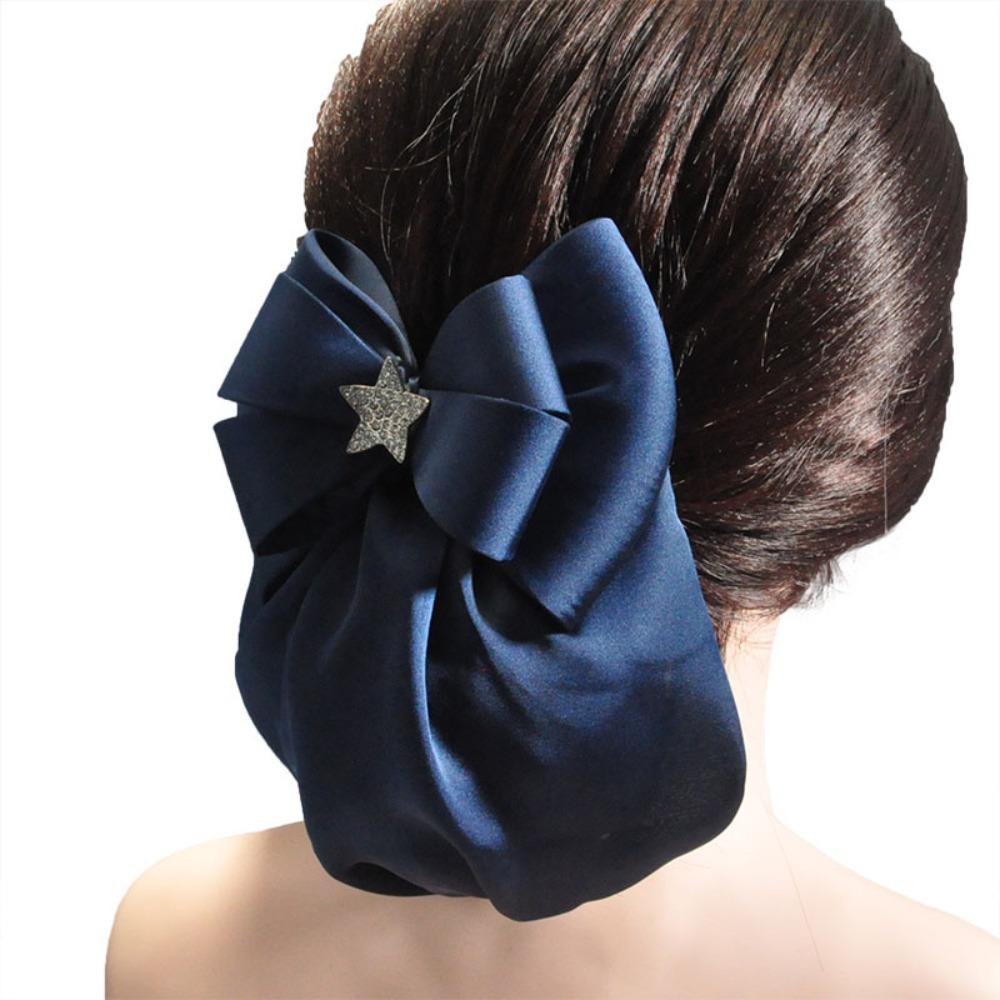Sweet Bow Snood Korean Style Women Spring Clip Vintage Ruffled Edges Hair Net For Girls