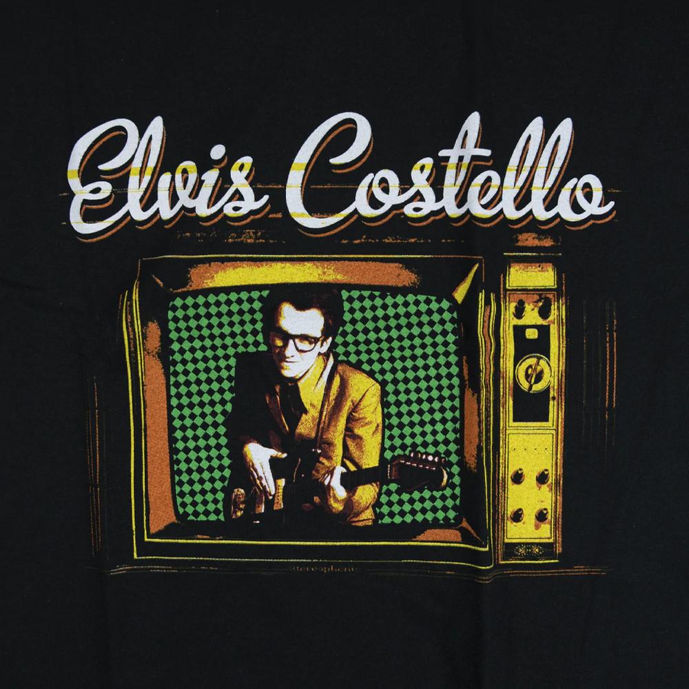 Elvis Costello - Vintage TV Short Sleeve Black Men All size Shirt ND150 Unisex T-Shirt XXL
