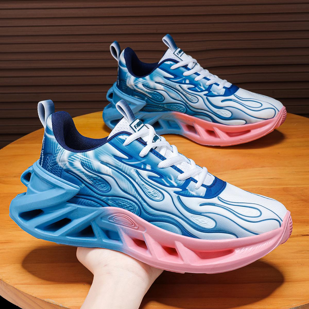 

Men s breathable mesh sports casual running soft sole, anti slip and wear-resistant running shoes with sharp edges 40 синий