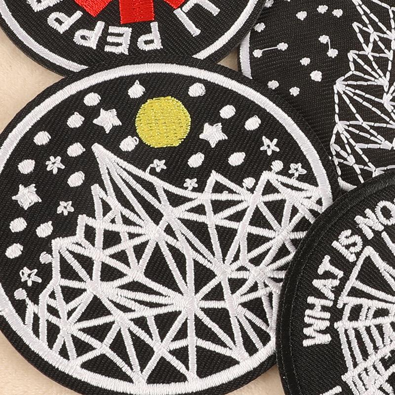 Embroidery Embroidery Sticker Round Badge Clothing Accessories Adhesive Patch Cloth Sticker Accessories Cloth Sticker