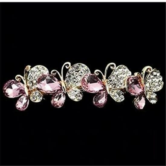 

Весняна шпилька для волосся з метеликом зі стразів - Елегантний корейський модний аксесуар для волосся для жінок 8.5cm x 2.2cm рожевий