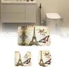 Butterfly Tower Bath Mat Set Polyester Non Slip Absorbent Rug For Bathroom Decor