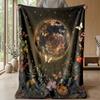 Moonlit Butterfly Magic Theme Blanket Lightweight Warm Flannel Blanket Decorative Throw Blanket for Home Decoration