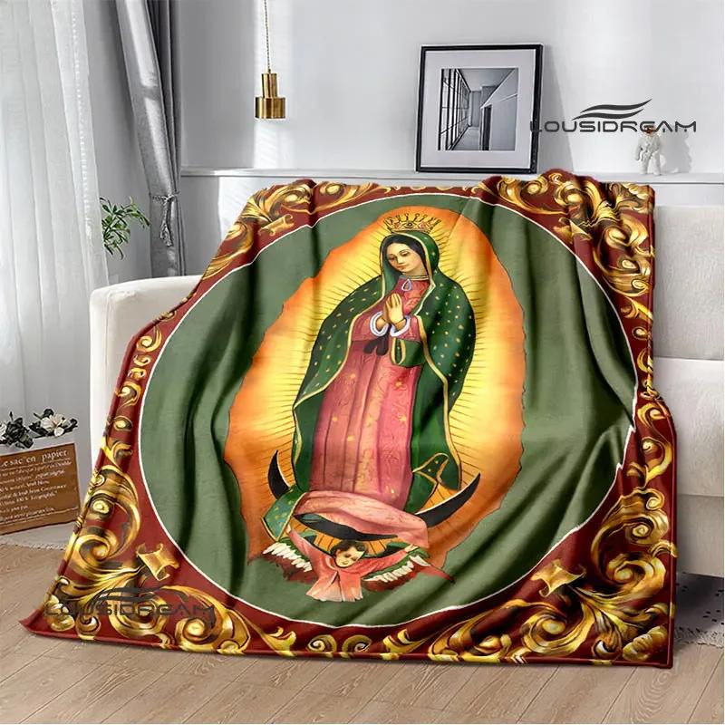Virgin Mary Faith Print Blanket Flannel Soft Comfort Blanket Home Travel Blanket Kids Warm Blanket picnic blanket birthday gift