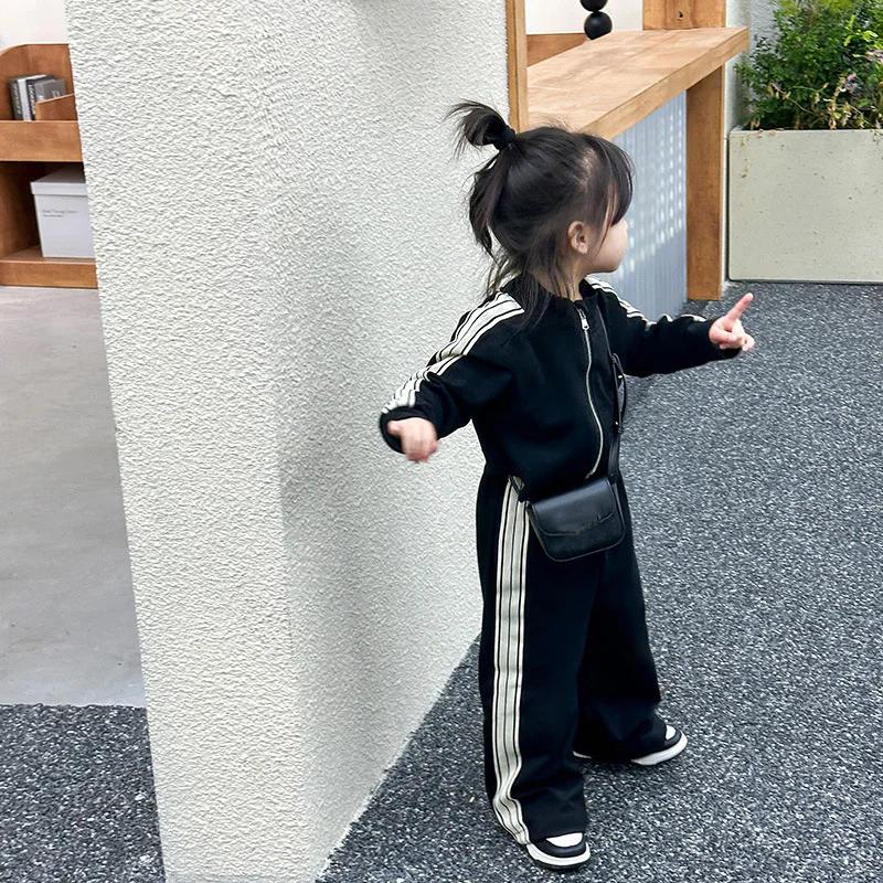 Spring Autumn Girls' Casual Sets Kids Long-sleeved Jacket+Pants 2Pcs Outfits Clothes Children Sports Suits