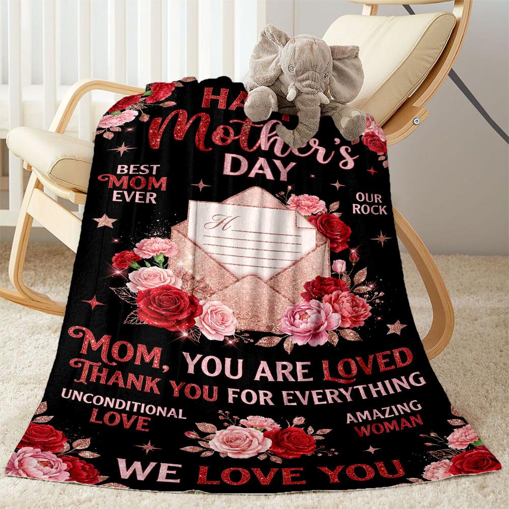 Mother's Day Greeting Blanket Suitable for sofas,travel, living rooms also a good gift for friends and family Suitable for all seasons.