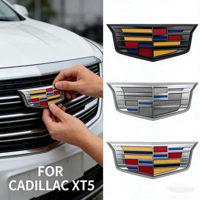 2PCS New Alloy Car Front Grille Emblem Rear Trunk Badge Stickers Decals for XT5 2016-2025 Auto Modification Accessories