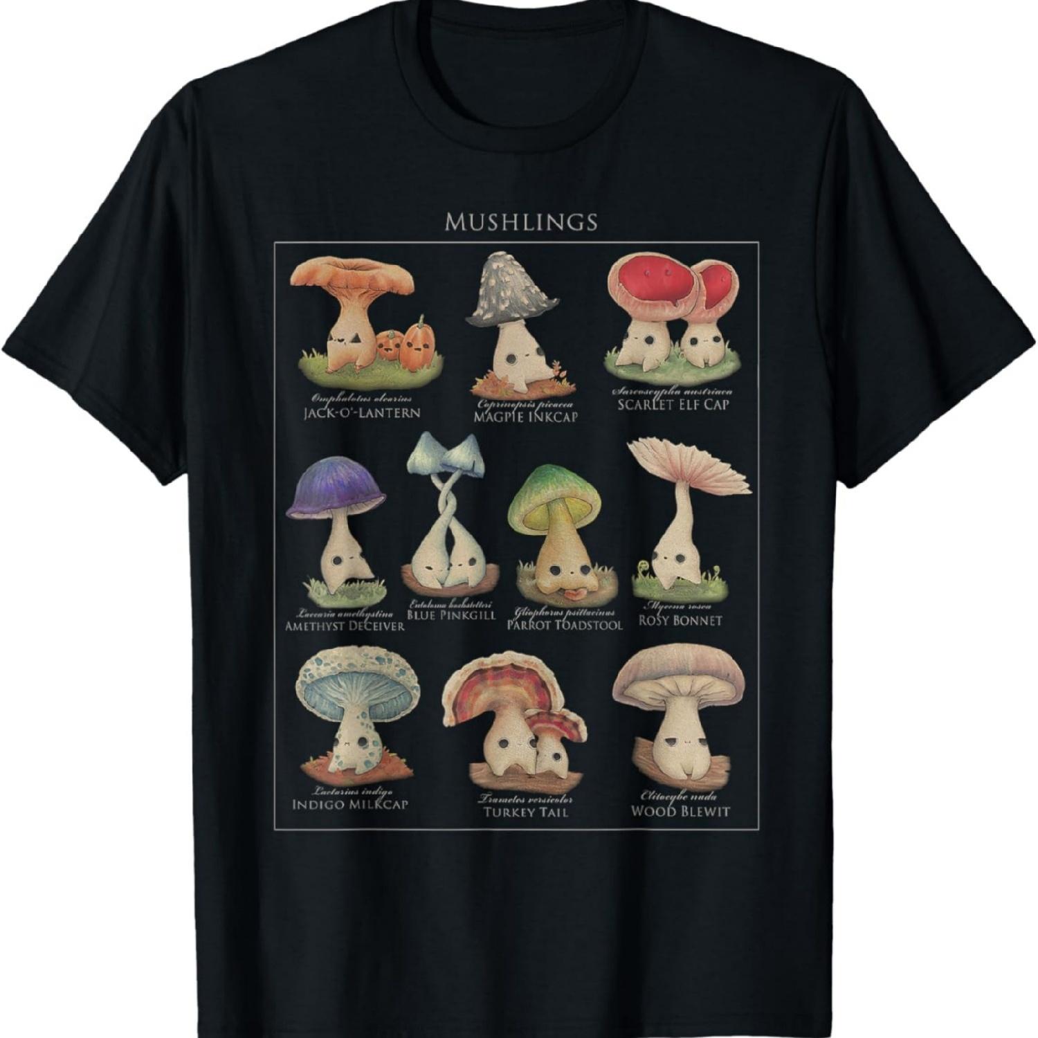 

Mushling Identification 2nd Edition Botanical Mushroom T-Shirt XXXXXL різнокольоровий