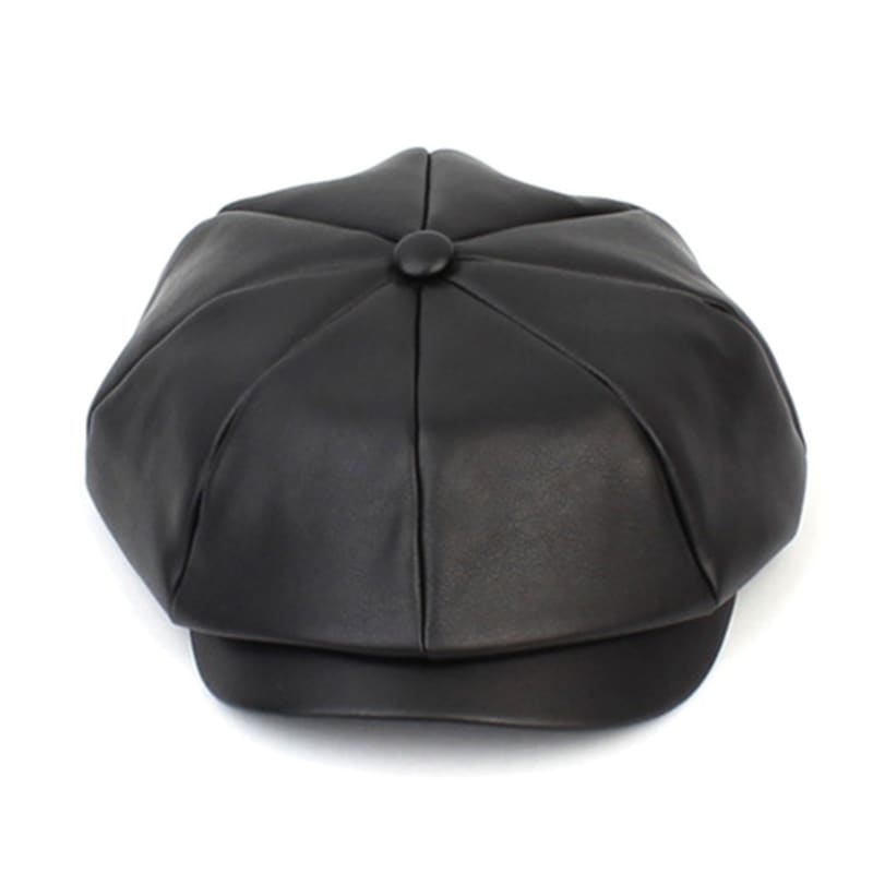 Universal Chemistry Belted Leather Black Newsboy Cap