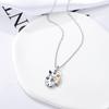 Angel's Wings Feather Necklace 925 Silver Original Blue Eyes Long Chain Link For Mom Women Wedding Party Jewelry Gift