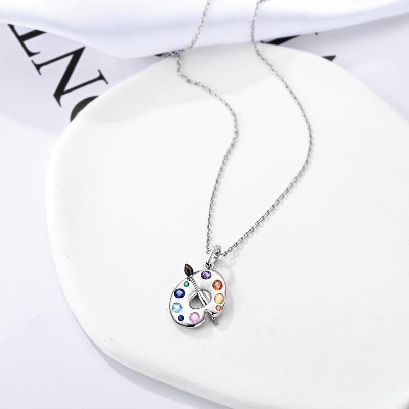 Angel's Wings Feather Necklace 925 Silver Original Blue Eyes Long Chain Link For Mom Women Wedding Party Jewelry Gift
