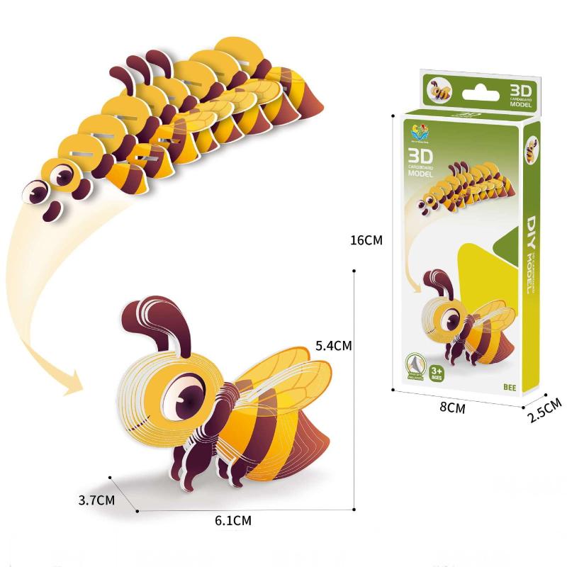 1 Set Kinder Lernspielzeug Montessori Lustiges DIY Manuelle Montage Dreidimensionales Modell Tier 3D Papierpuzzle Spielzeug für Jungen Mädchen