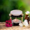 Ceramics Essential Oil Warmer with Tealight Candle Spoon Aromatherapies Wax Melt Burners Diffuser for Relaxation Space