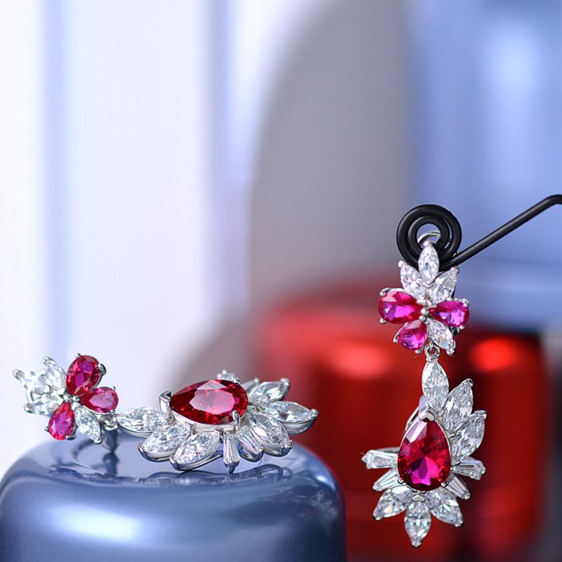 Gica Gema High Carbon Diamond Earrings 925 Sterling Silver Unique Design Romantic Fine Earrings Jewelry Wedding Party Gifts New Trend 8*12mm