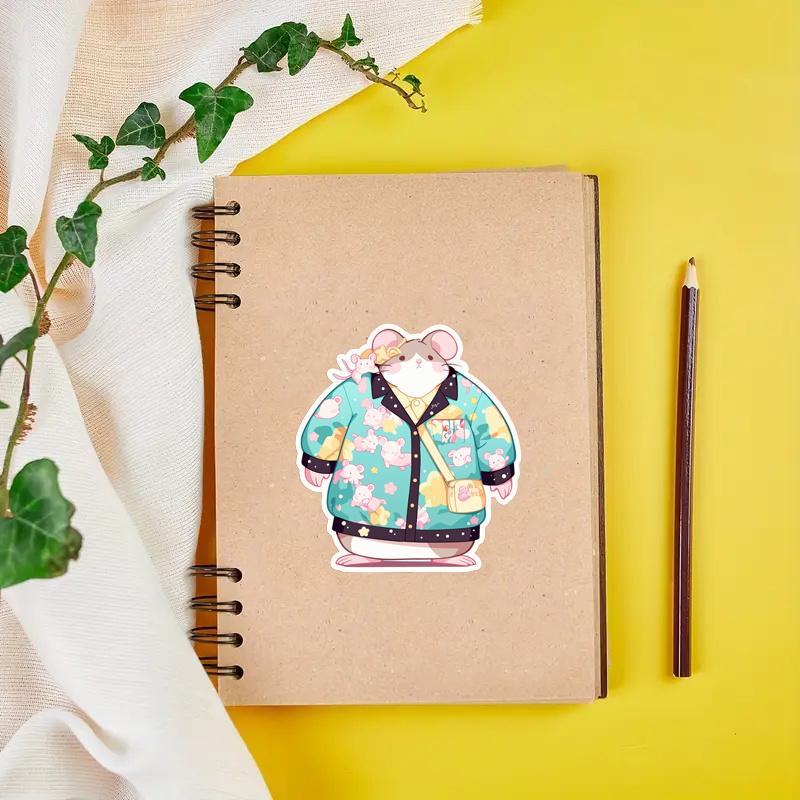 Mouse Wearing Floral Coat Sticker Durable for Laptop, Car, Luggage, Skateboard & More - Perfect for Teens, Adults, Creative Decor & Gifting