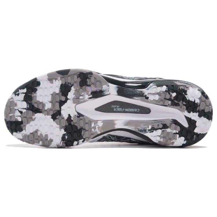 Li-Ning Chaussures de Badminton Professionnelles à Absorption de Chocs, Résistantes à l'Usure, avec Soutien et Rebond, Coupe Basse, Unisexe, Blanc Noir AYAR015-1