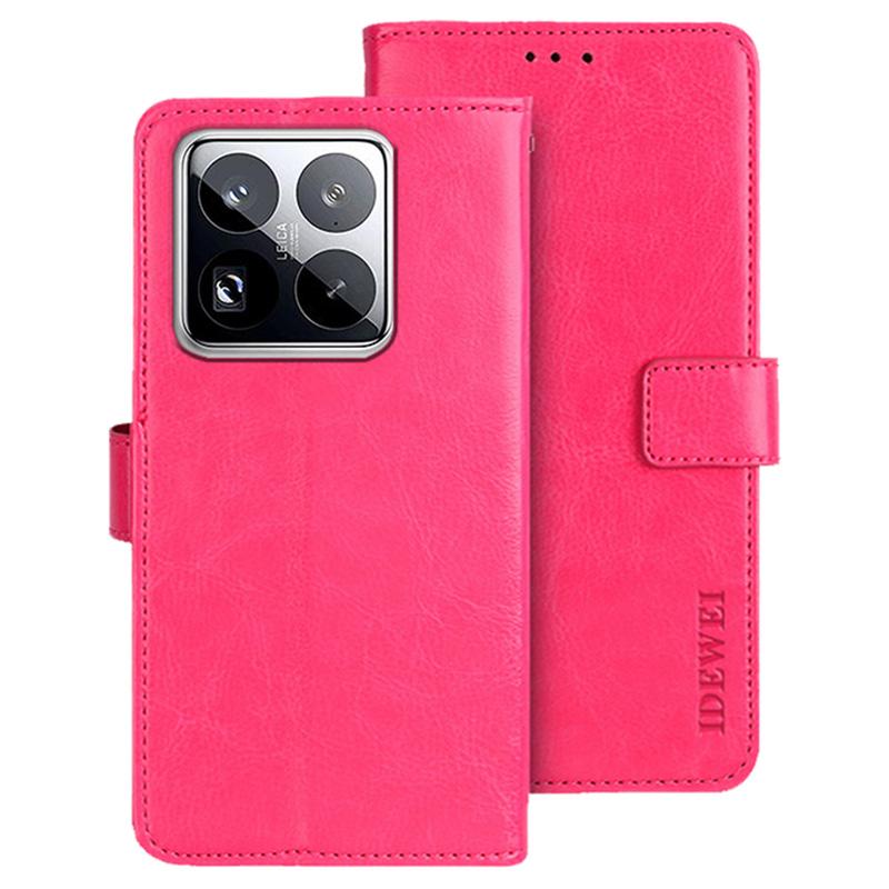 IDEWEI For Xiaomi 15 Pro Stand Case Crazy Horse Texture Leather Phone Cover