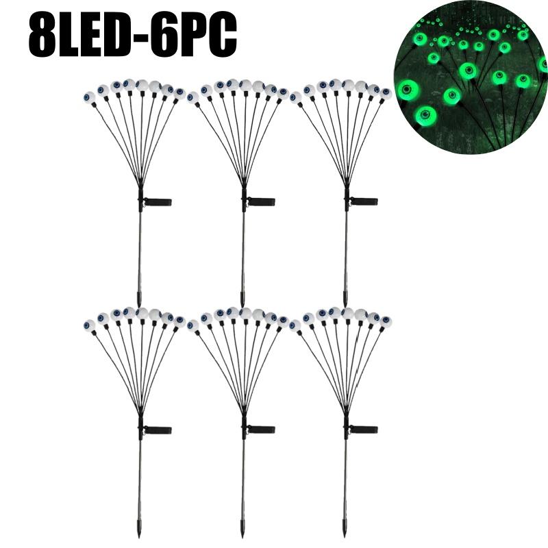 Glowing Eyeball Solar Lights Waterproof Swaying Halloween Garden Decor Outdoor Pathway Yard Scary Party Lights Auto On Off