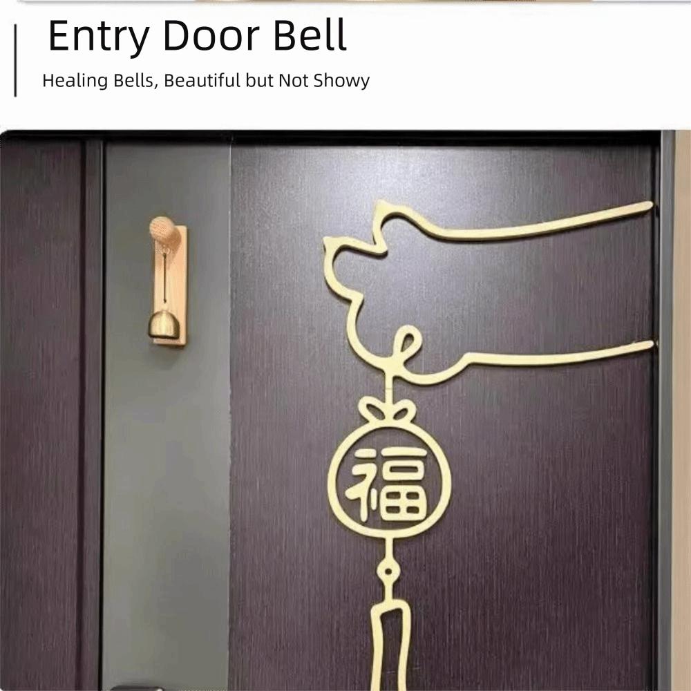 Strong Adhesive Shopkeepers Bell Wooden Wind Chime Elegant Door Bell  for Business Garden