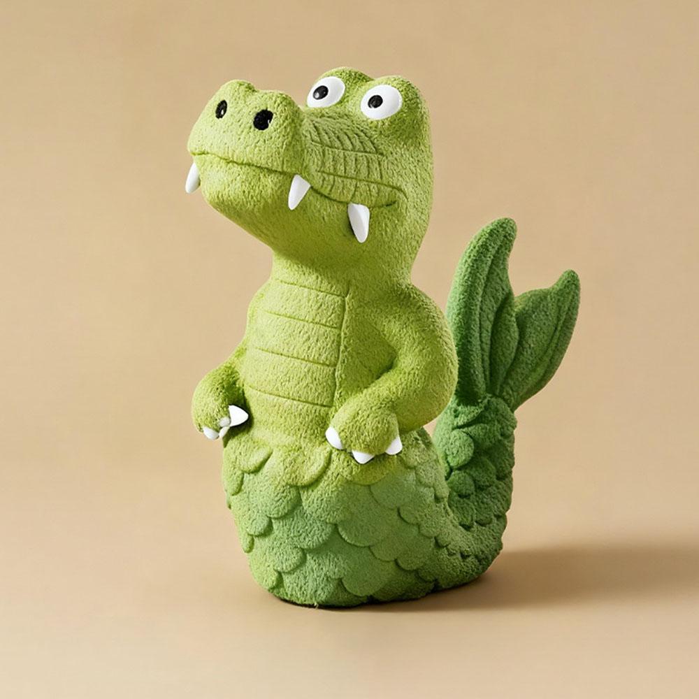 Cartoon Crocodile Pet Latex Toy - Squeaky Bite-Resistant Chew Molar Toy for Puppies Small Medium Dogs,