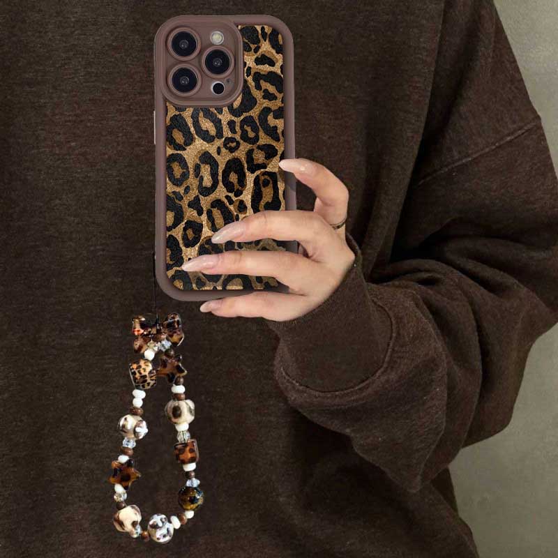 Leopard Print Lanyard Strap Rope Case For OnePlus 15 13 12 11 13T ACE 6 5 Nord 5 4 3 Lite 2 8T 10R Soft Silicone Cover