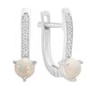 Silver Earrings with Opal 0.661ct, Cubic Zirconias (2195696)
