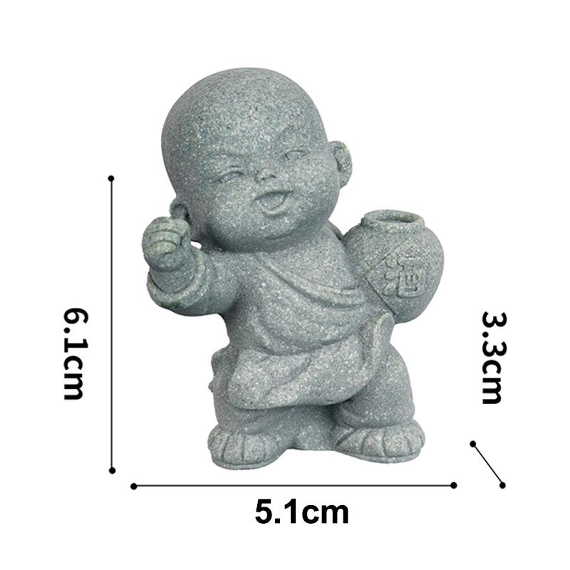 Sošky Buddhy, Miniaturní buddhističtí mniši, Kung-fu mniši, Dekorace zenové zahrady, Meditace, Dekorace domácího akvária