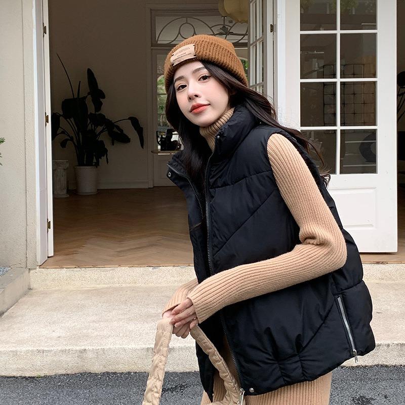 Short Cotton Vest Women's Winter Autumn and Winter Loose Outer Wear Vest Vest Vest Vest Women's Jacket Tide