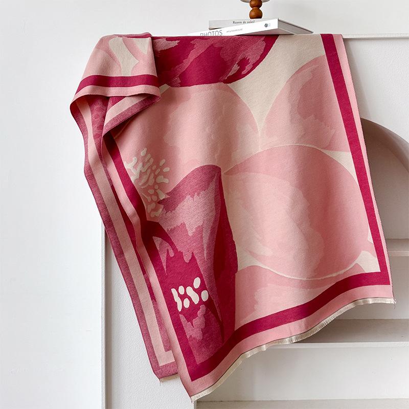 Niche Simple Style Warm Thickened Scarf Women'S Winter Advanced Sense Large Shawl Student Scarf Women
