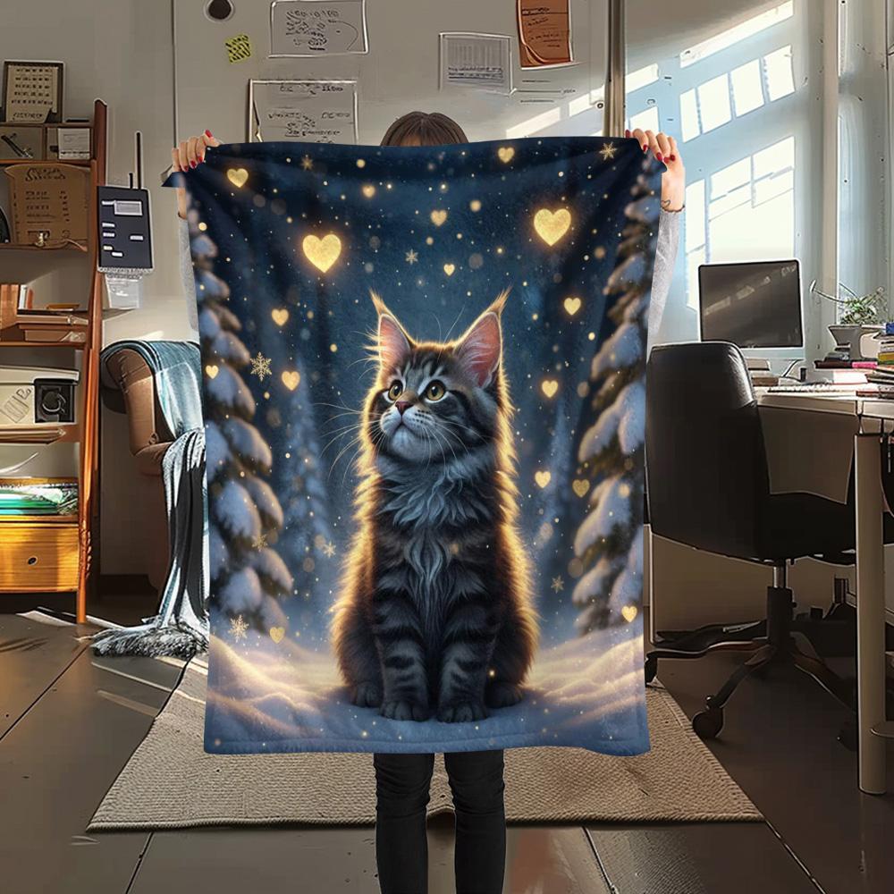 1PC Cute Little Animals Print Flannel Blanket, High Quality Comfortable for All Seasons, Home Decor, Warmth and Comfort