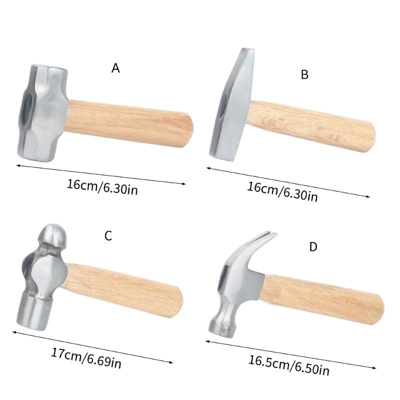 Multipurpose Shock Resistant Compact Hammer With Rustproof Head And Reinforced Wooden Grip For Workshop Precise Work