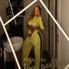 2026 New Cross-border European and American Contrasting Color Velvet Sports Suit Female Spice Girl Short Waist Top High Waist Wide Leg Pants