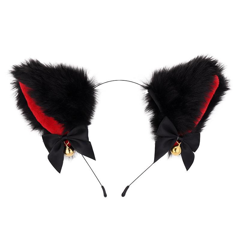 Cat Ears Bell Headband - Cosplay Catwoman Hair Accessory for Christmas & Halloween