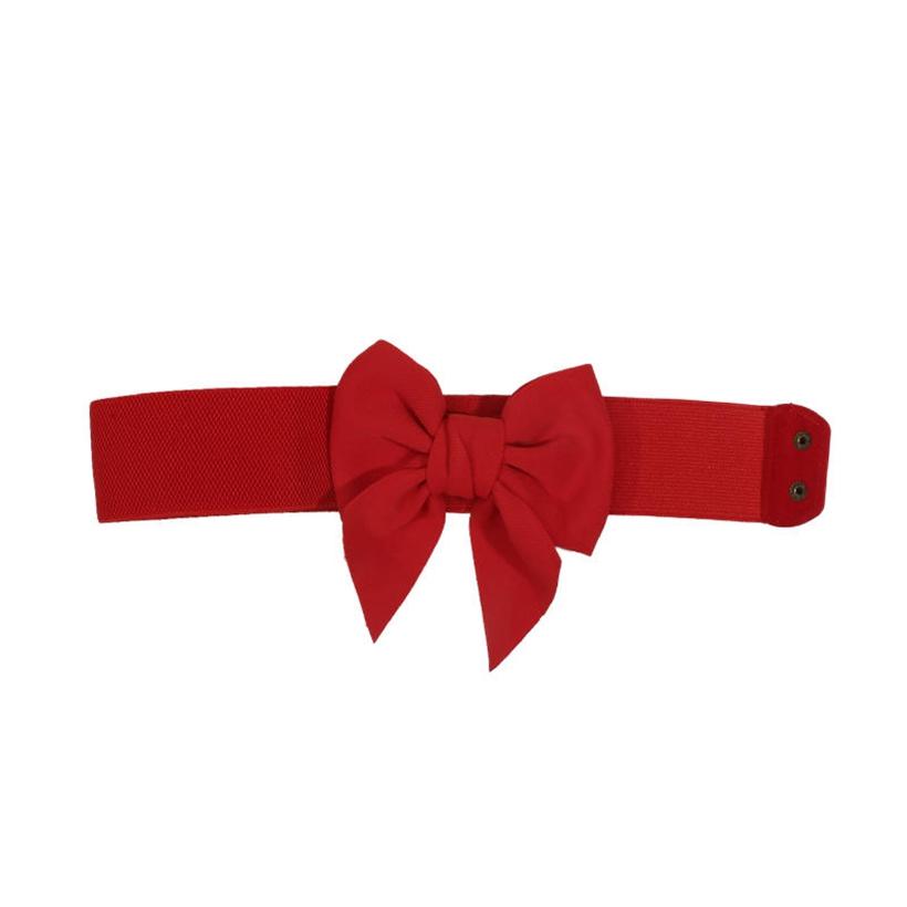 Vintage Bow Knot Elastic Waist Belt for Dress Women Elegant Stretchy Wide Waistband Cinch Belt