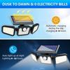 3 Head Solar Lights Outdoor Waterproof Motion Sensor Light 270° Illumination Led Solar Flood Lights Wall Lamp Garden Yard Patio