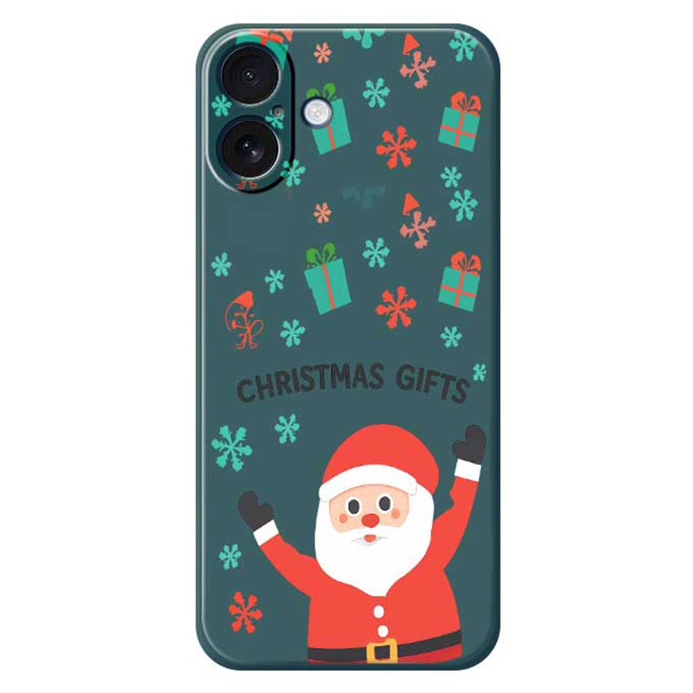

For iPhone 17 Case Christmas Gifts Pattern Printing Straight Edge TPU Phone Back Cover Green