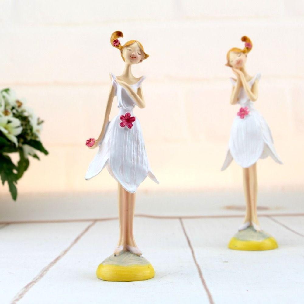2pcs/set Angel Girl Sisters Flower Girl Ornament Resin Craft Angel Girl Figurines Garden   Friend