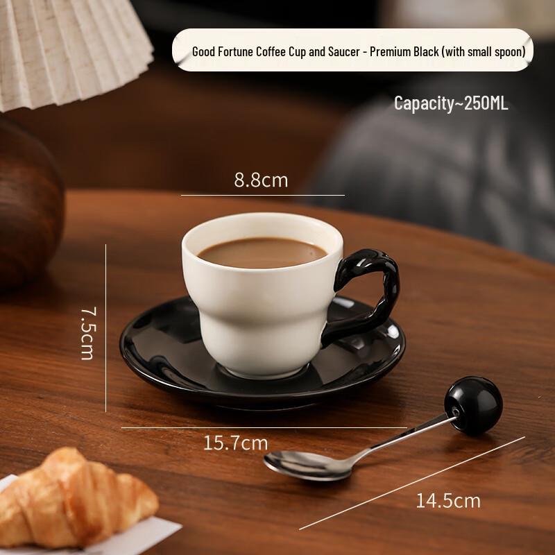 Lucky Cream Style Ceramic Coffee Mug Set