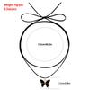 Jewelry Personalized Velvet Rope Black Imitation Fritillary Butterfly Alloy Pendant Necklace Pull Adjustable