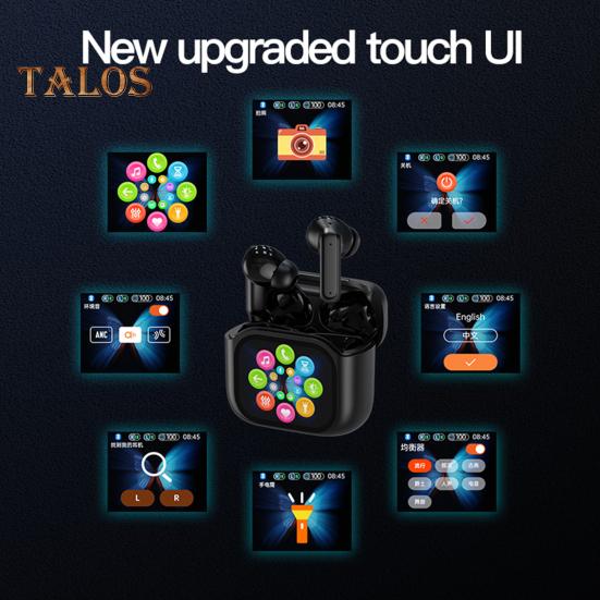 תרגום שפה אוזניות בקרת מגע תואמות בלוטות' 144 שפות מסך מגע LCD תוך אוזן בזמן אמת מתרגם