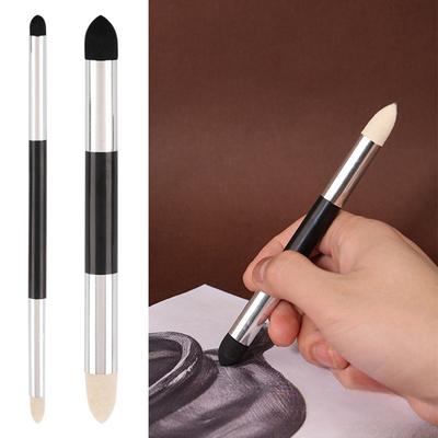 2 Teile/satz Wiederverwendbare Skizze Reiben Pinsel Waschbar Mischschwamm Stift Skizze Stift Pinsel Öl Pastell