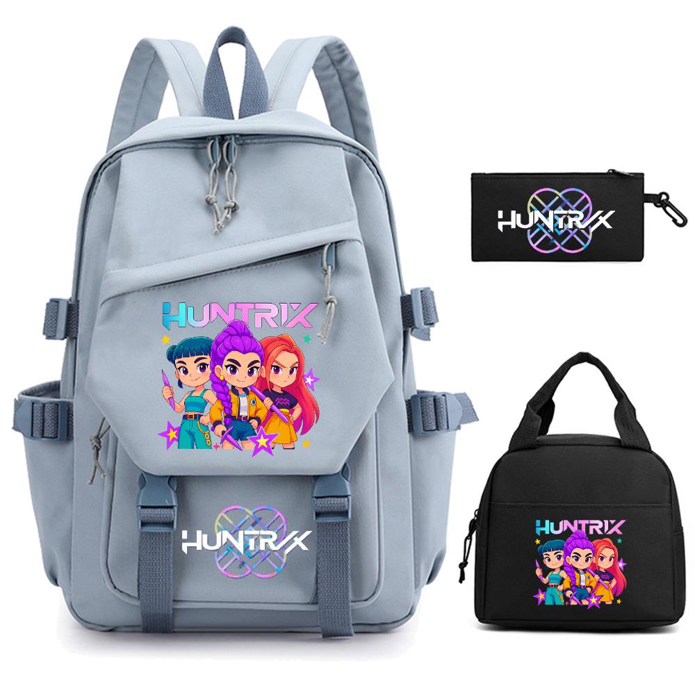 

3Pcs/set K-pop Demon Hunters Printed Backpack for Teenger Boy Girl Large Capacity Schoolbag Children Student Bookbag Women Waterproof Travel Bag