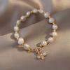 New Arrival Retro Light Luxury Elegant Zircon Circle Pearl Bracelet for Women Fashion Sweet Crystal Jewelry Party Gifts