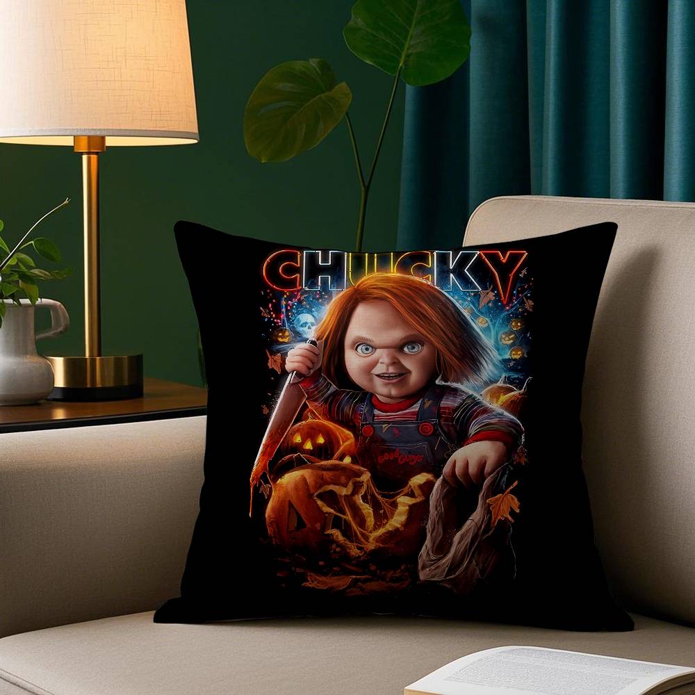 cChucky Horror Pillow Case Short Plush Print Cushion Cover Square Throw Pillow Covers Sofa Home Decor