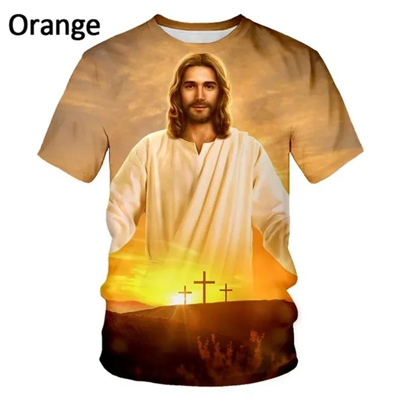 Ježíš Miluje Každého Křesťana 3D Tisk Tričko Letní Móda Vzor Ježíše Pánské Dámské Krátký Rukáv Ležérní Tričko Ropa Hombre